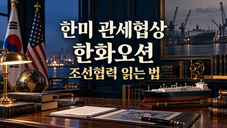 한미 관세협상과 한화오션 조선협력 안내 금융 서재