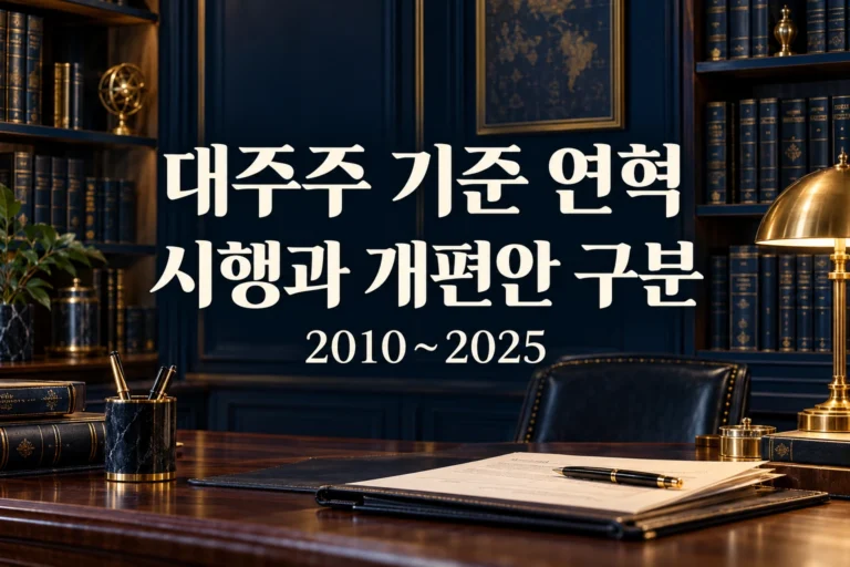 대주주 기준 연혁과 시행 개편안 구분 금융 서재