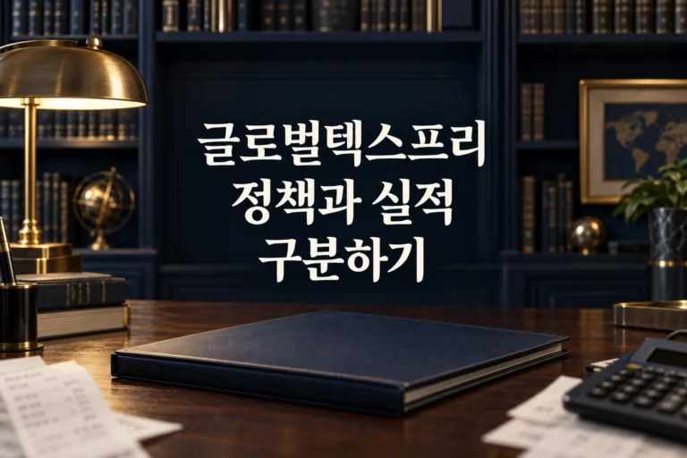 글로벌텍스프리 정책과 실적 구분을 안내하는 금융 서재