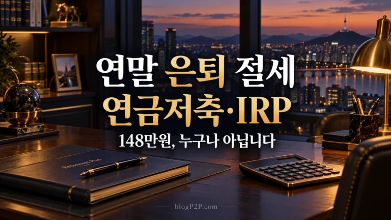 연말 은퇴 절세와 연금저축 IRP 공제 조건을 안내하는 네이비 금융 서재