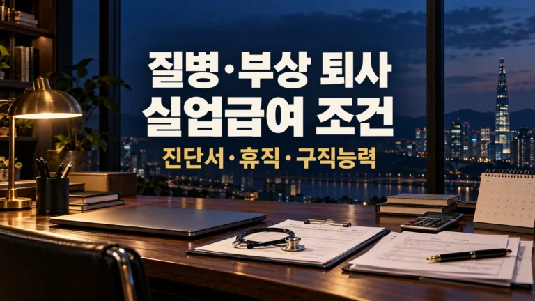 질병 부상 자발적 퇴사 실업급여 조건을 안내하는 네이비 금융 서재
