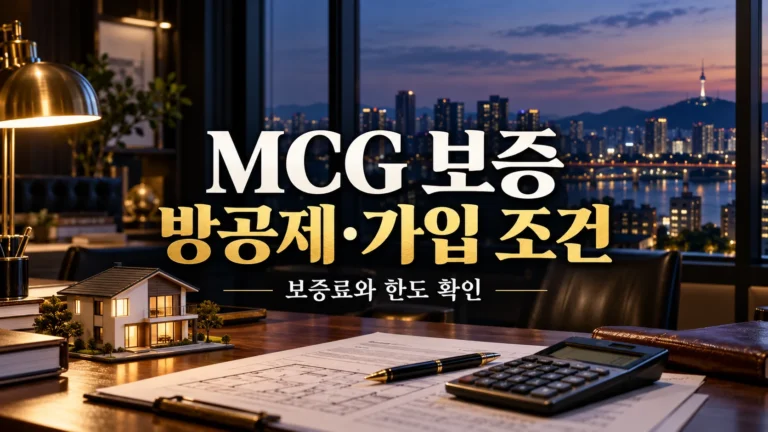MCG 보증 가입 조건과 방공제를 확인하는 고급 금융 서재