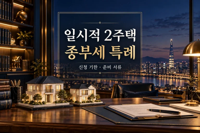 일시적 2주택자 종부세 특례 신청을 안내하는 금융 서재