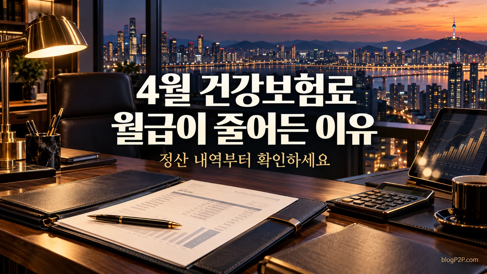 4월 건강보험료와 급여 정산을 안내하는 고급 금융 서재