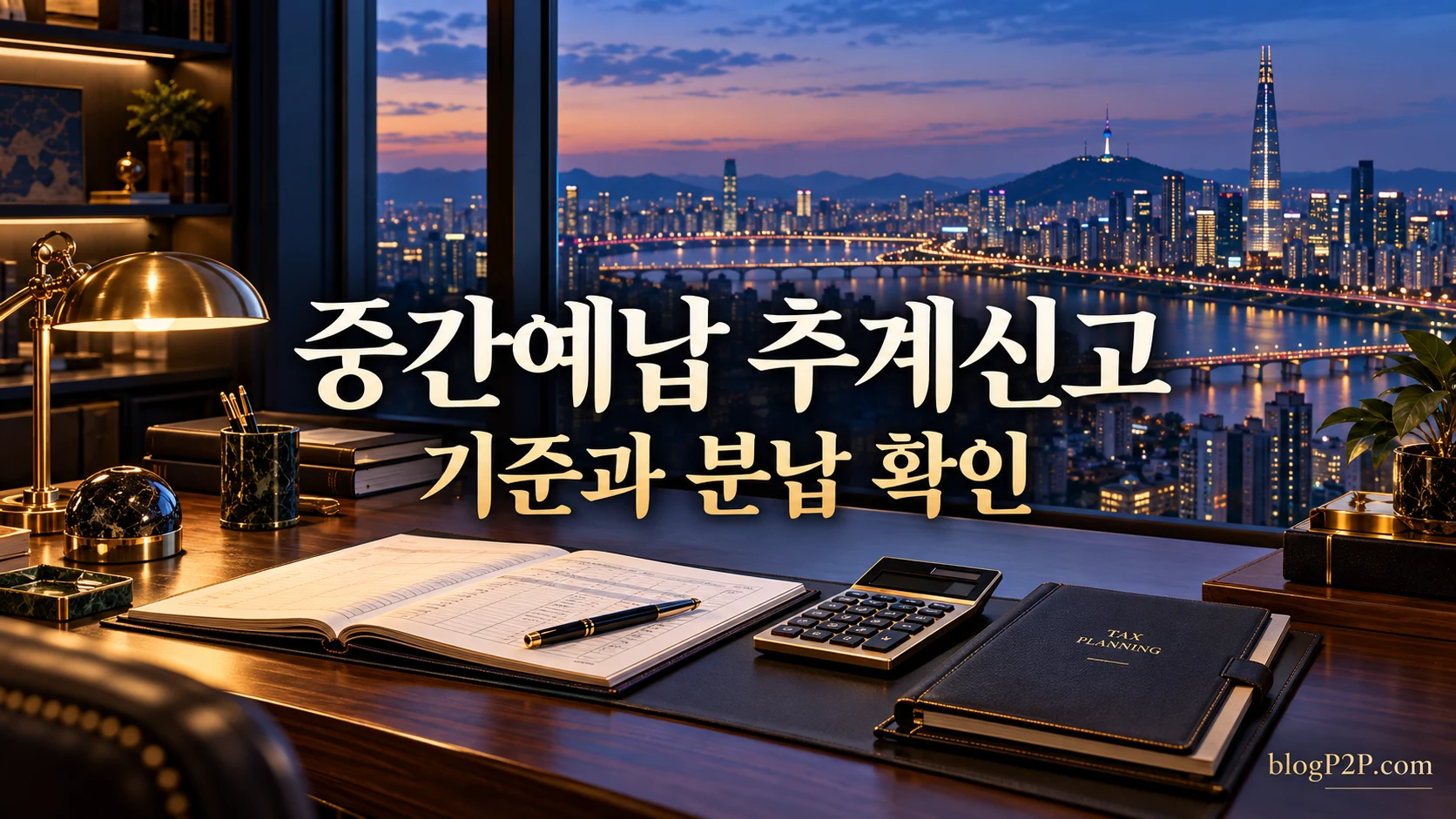 종합소득세 중간예납 추계액 신고와 분납을 안내하는 금융 서재