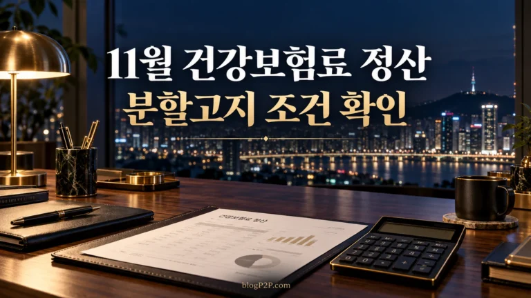11월 건강보험료 정산 분할고지 조건 확인