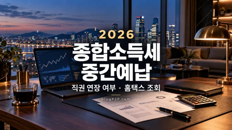 2026 종합소득세 중간예납: 직권 연장 여부와 홈택스 조회를 안내하는 경제 재테크 대표 이미지