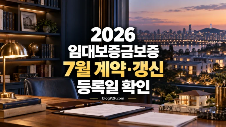 2026 임대보증금보증의 7월 계약·갱신과 등록일 확인 안내