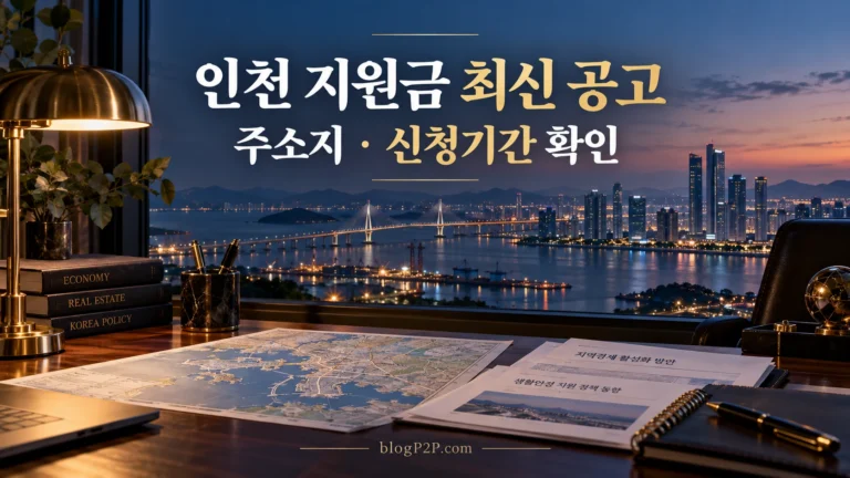 인천 지원금 최신 공고 주소지와 신청기간 확인