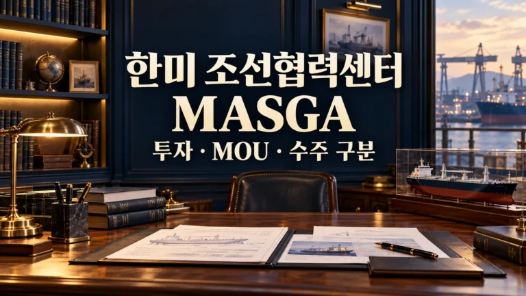 한미 조선협력센터 MASGA 투자 MOU 수주 구분 금융 서재
