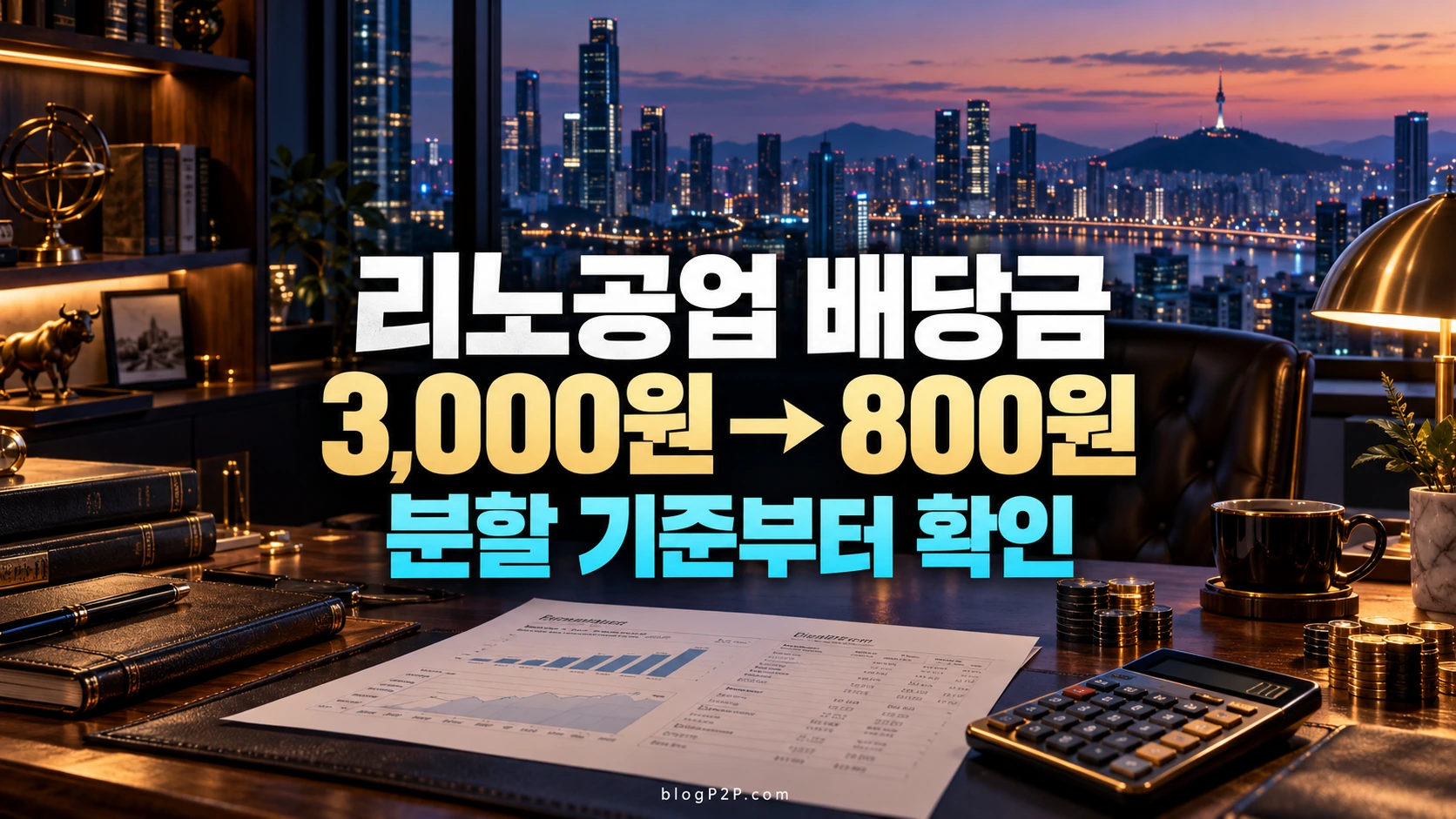 리노공업 배당금 3000원과800원의 주식분할 기준을 비교하는 금융 서재