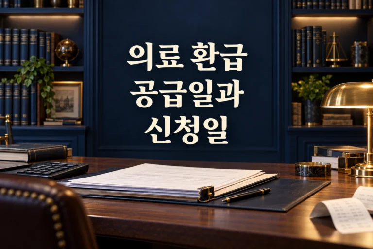 의료 환급 공급일과 신청일 구분을 안내하는 금융 서재