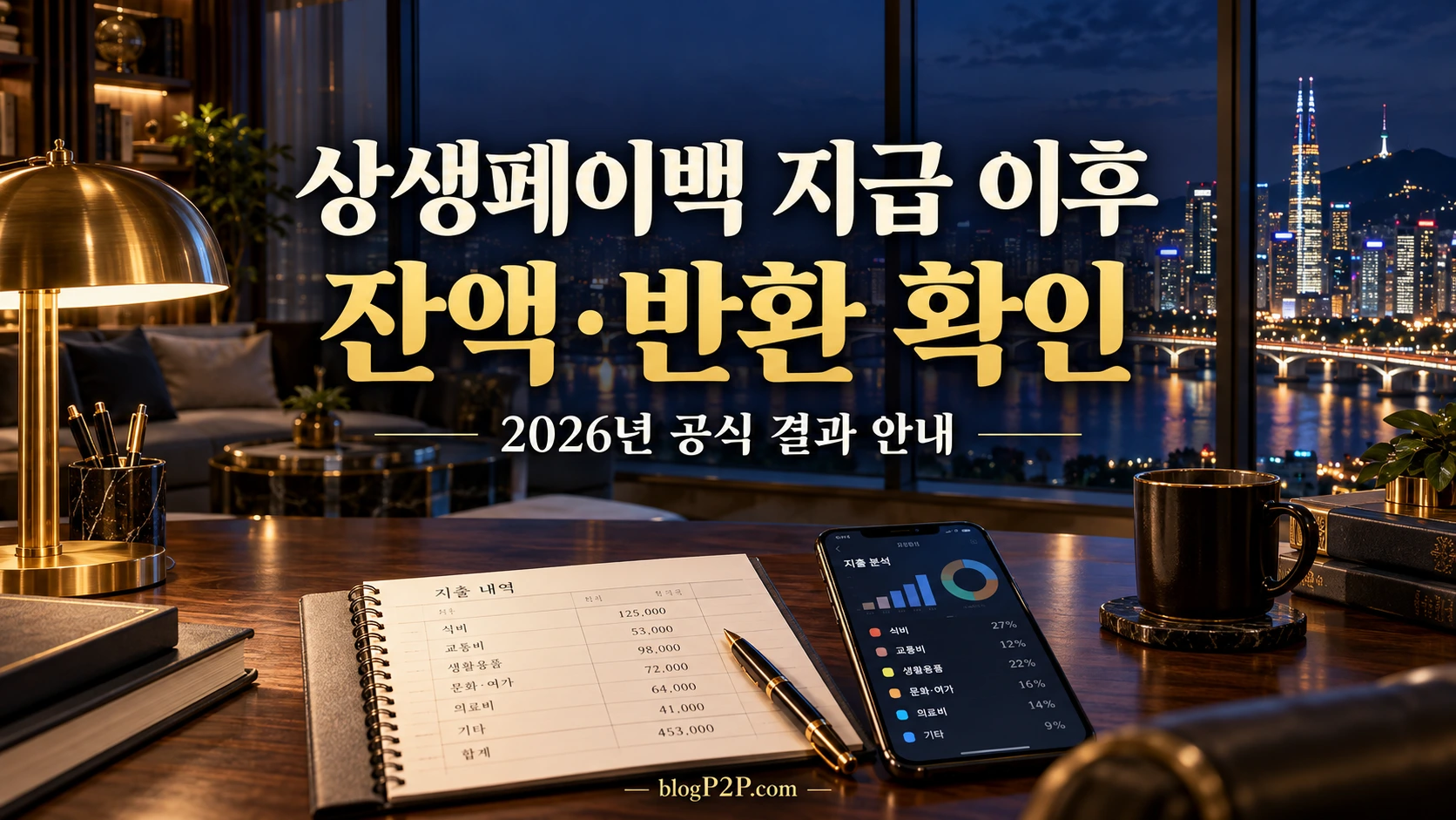 상생페이백 지급 이후 잔액과 반환 확인을 안내하는 금융 서재