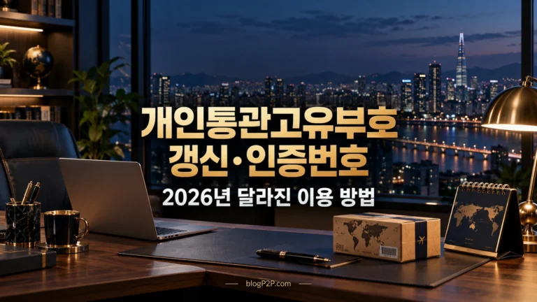 개인통관고유부호 갱신과 인증번호의 2026년 이용 방법을 안내하는 서재