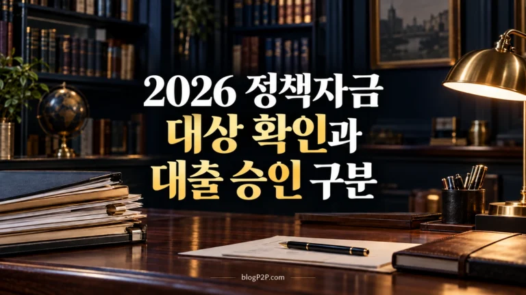 2026 정책자금 대상 확인과 대출 승인 구분을 안내하는 금융 서재