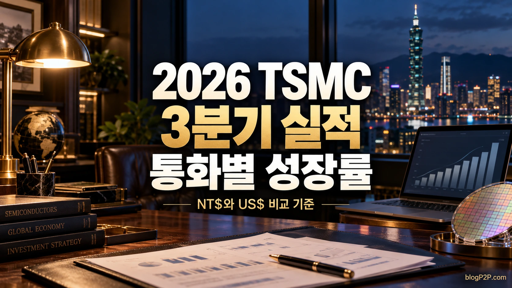 2026 TSMC 3분기 실적 통화별 성장률을 안내하는 고급 금융 서재