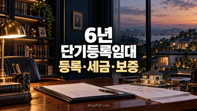 6년 단기등록임대의 등록·세금·보증 구분을 안내하는 금융 서재 이미지