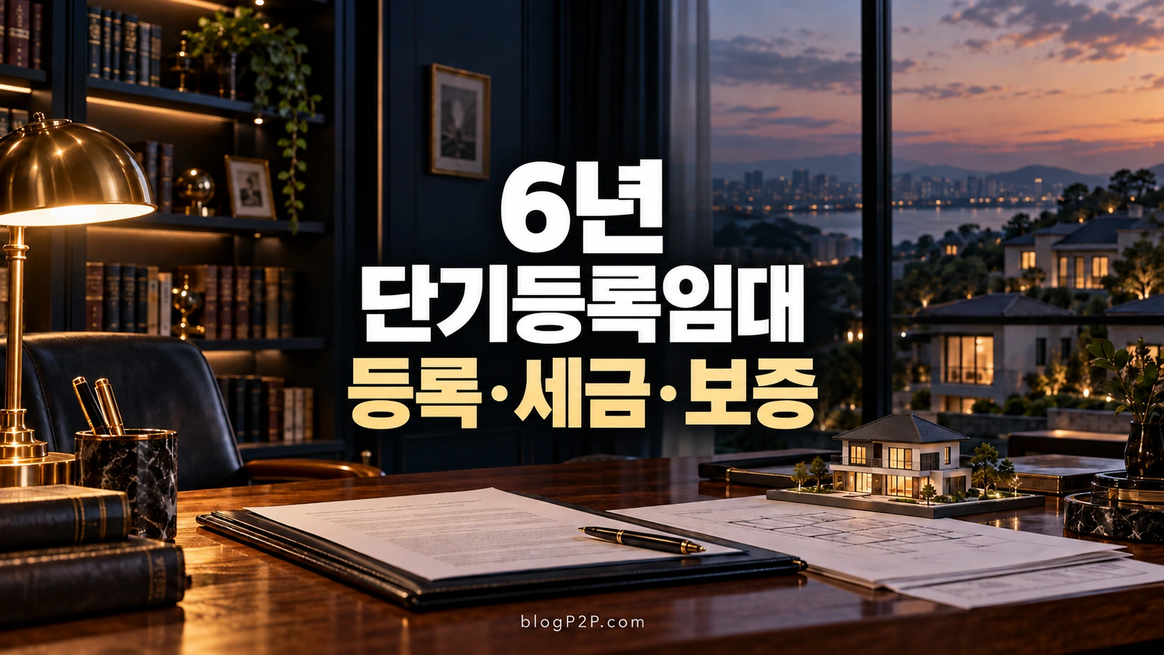 6년 단기등록임대의 등록·세금·보증 구분을 안내하는 금융 서재 이미지