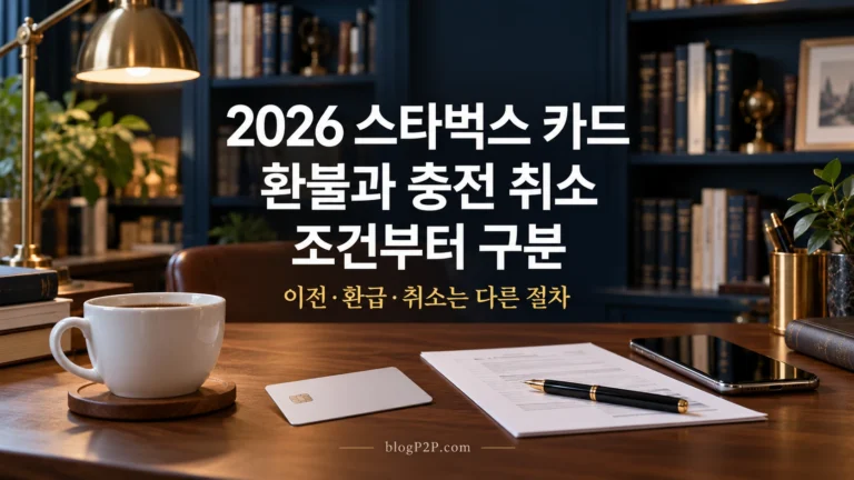 2026 스타벅스 카드 환불과 충전 취소 조건을 구분하는 금융 서재