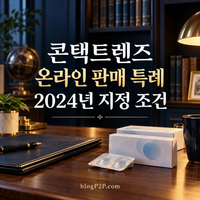 콘택트렌즈 온라인 판매 특례의 2024년 지정 조건을 안내하는 금융서재 이미지