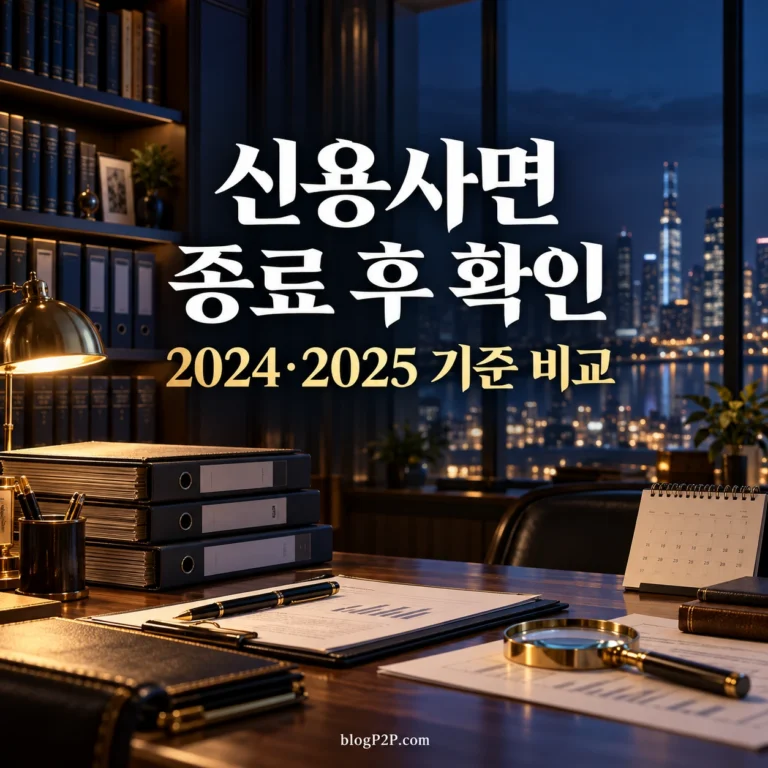신용사면 종료 후 확인과 2024년 2025년 기준 비교를 안내하는 금융 서재