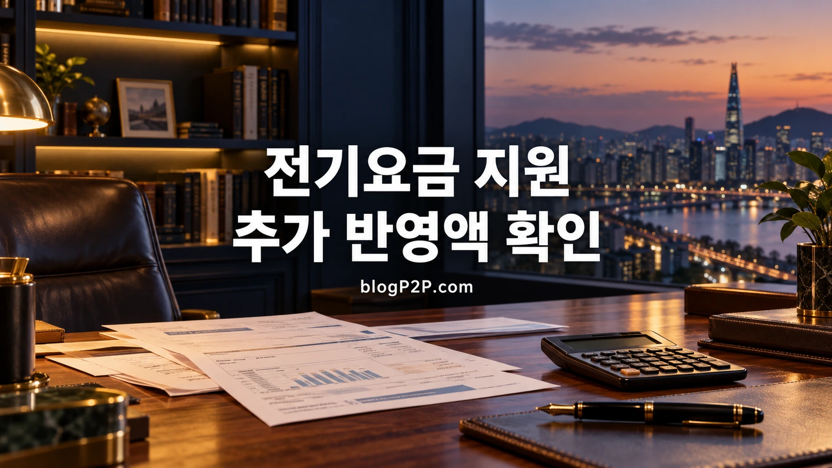 전기요금 지원 추가 반영액 확인을 안내하는 네이비 금융 서재