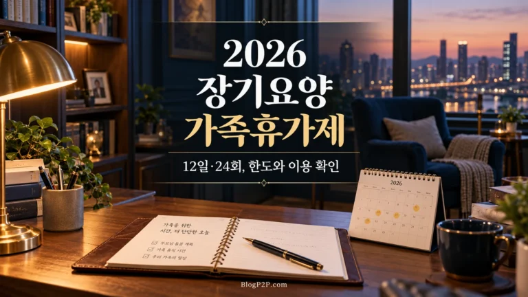 2026년 장기요양 가족휴가제의 12일과 24회 한도를 안내하는 금융 서재