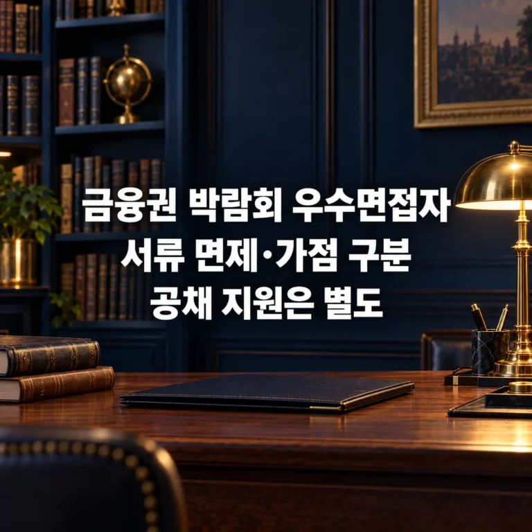 금융권 박람회 우수면접자의 서류 면제와 가점, 별도 공채 지원 구분