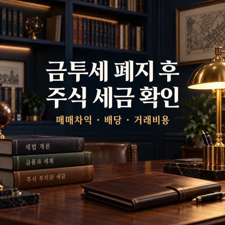 금투세 폐지 후 주식 매매차익 배당 거래비용 확인