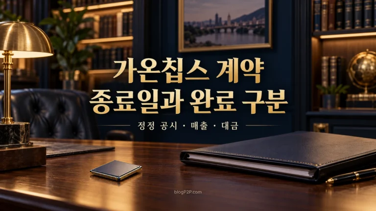 가온칩스 계약: 정정 종료일과 매출 및 대금 완료의 구분