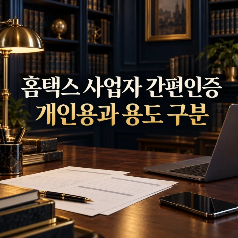 홈택스 사업자용 간편인증과 개인용 용도를 구분하는 네이비 금융 서재