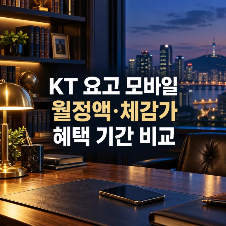 KT 요고 모바일의 월정액과 혜택 체감가·제공 기간 비교를 안내하는 서재