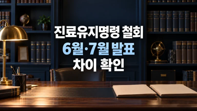 진료유지명령 철회와 2024년 6월·7월 발표의 차이 안내