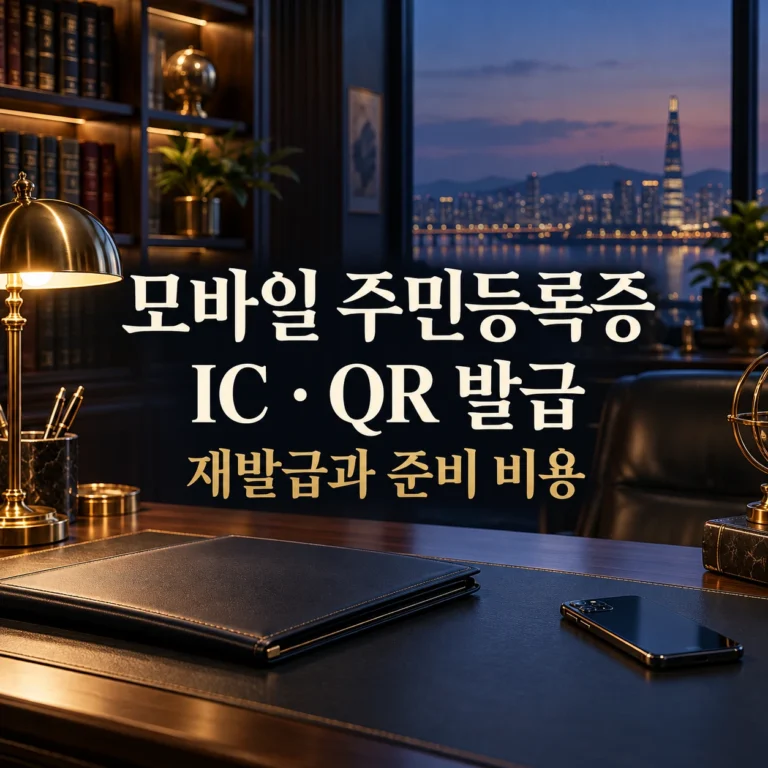 모바일 주민등록증 IC·QR 발급과 재발급 준비 비용을 안내하는 금융 서재