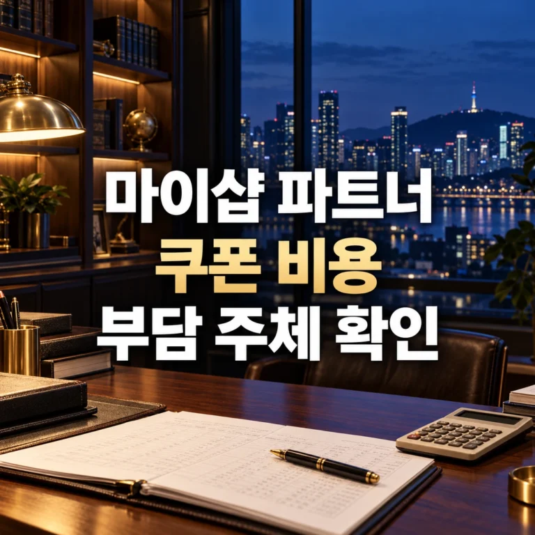 마이샵 파트너 쿠폰 비용과 부담 주체 확인