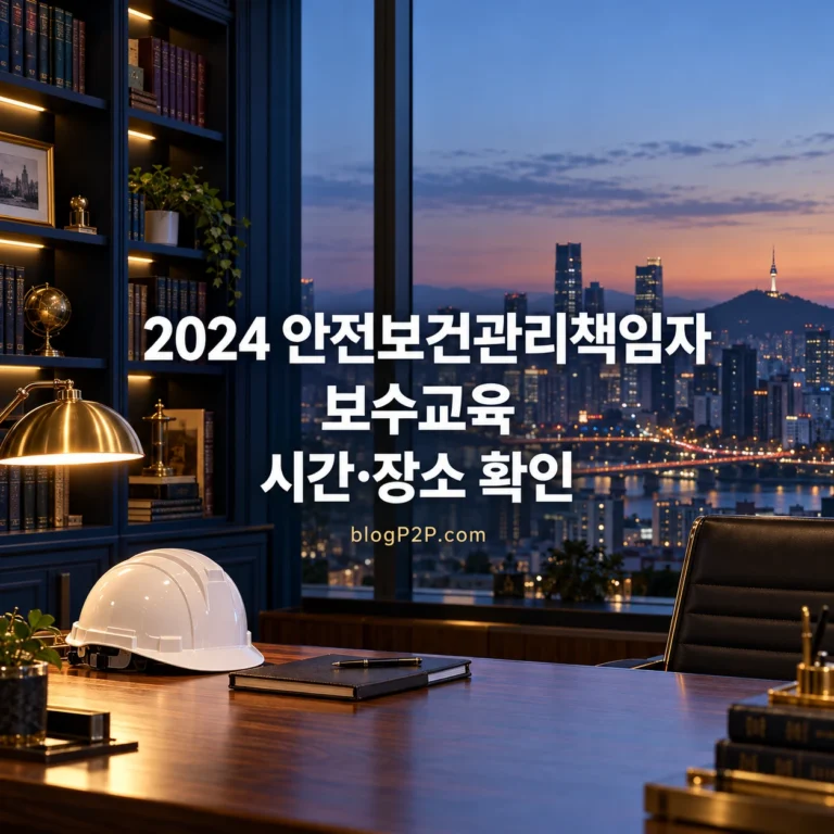 2024 안전보건관리책임자 보수교육 시간과 장소를 확인하는 금융 서재