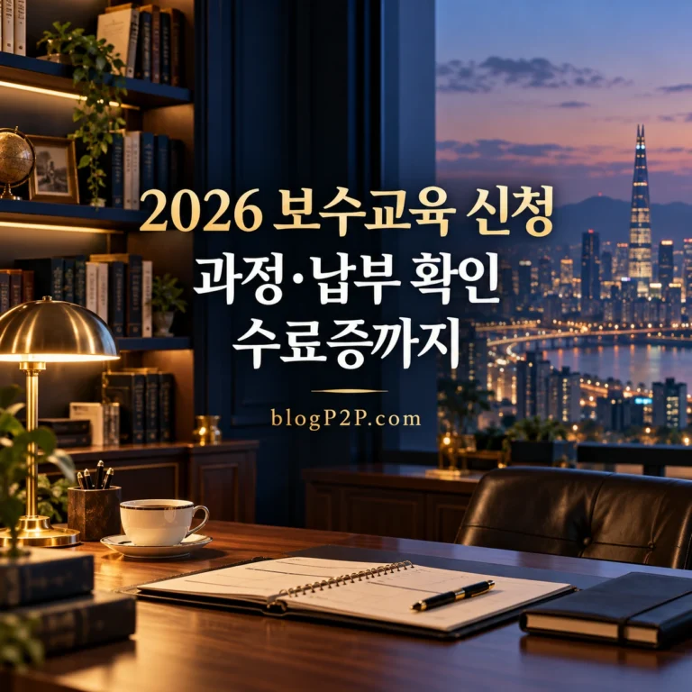 2026 보수교육 신청 과정 납부와 수료증 확인 안내