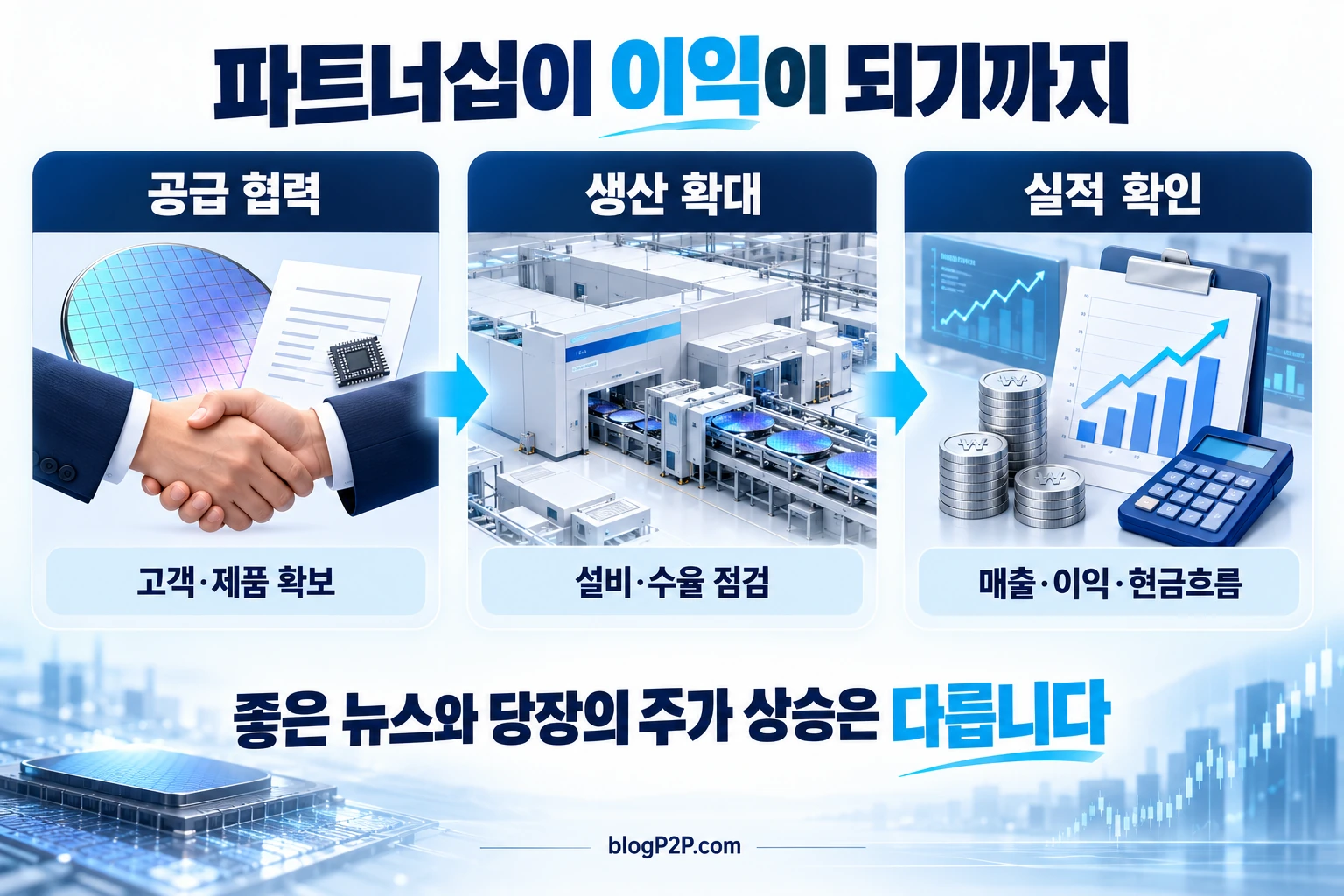 공급 협력에서 생산 확대를 거쳐 매출·이익·현금흐름을 확인하는 과정