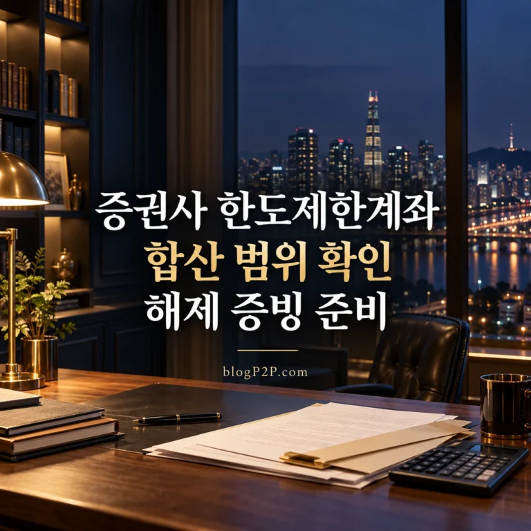 증권사 한도제한계좌의 합산 범위와 증빙 확인