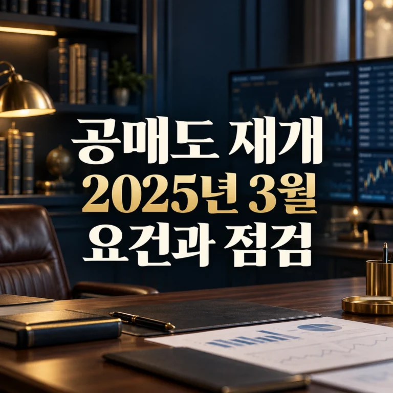2025년 3월 공매도 재개의 요건과 점검