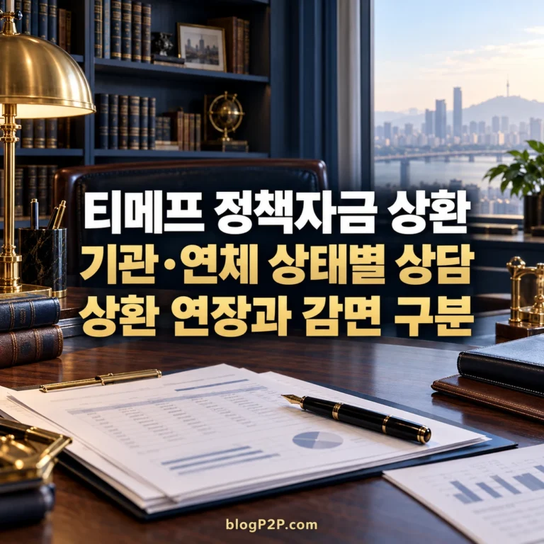 티메프 정책자금 상환을 기관·연체 상태별로 상담하는 금융 서재